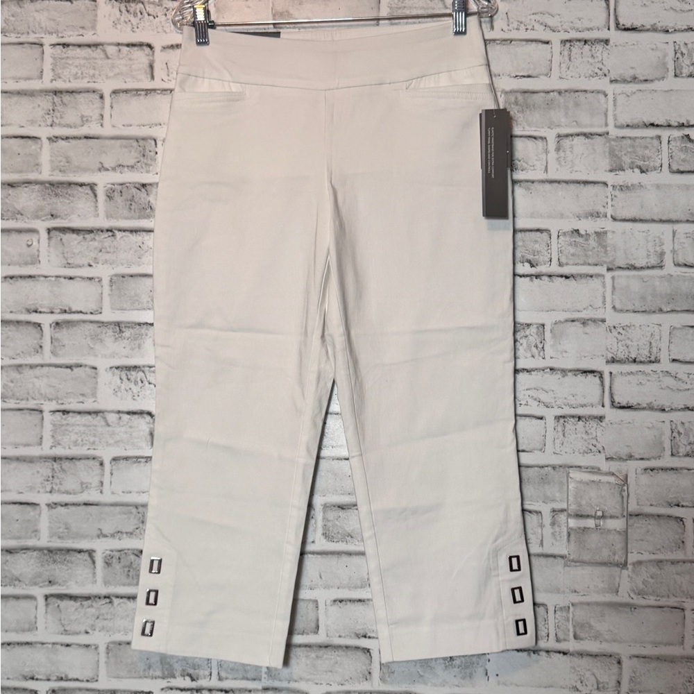 JM Collection White Cropped‎ Ankle Pants